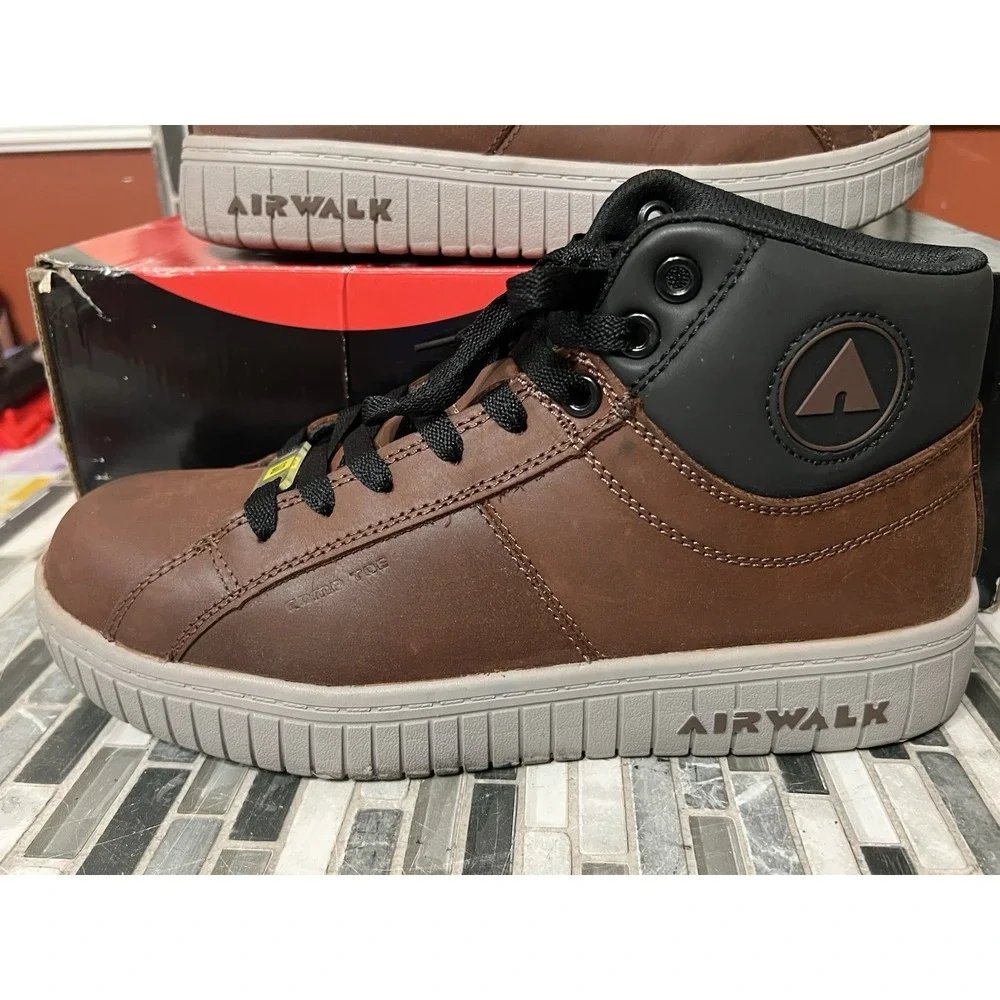 Men's Deuce SD10 Comp Toe Safety Shoes -‎ Brown 9.5